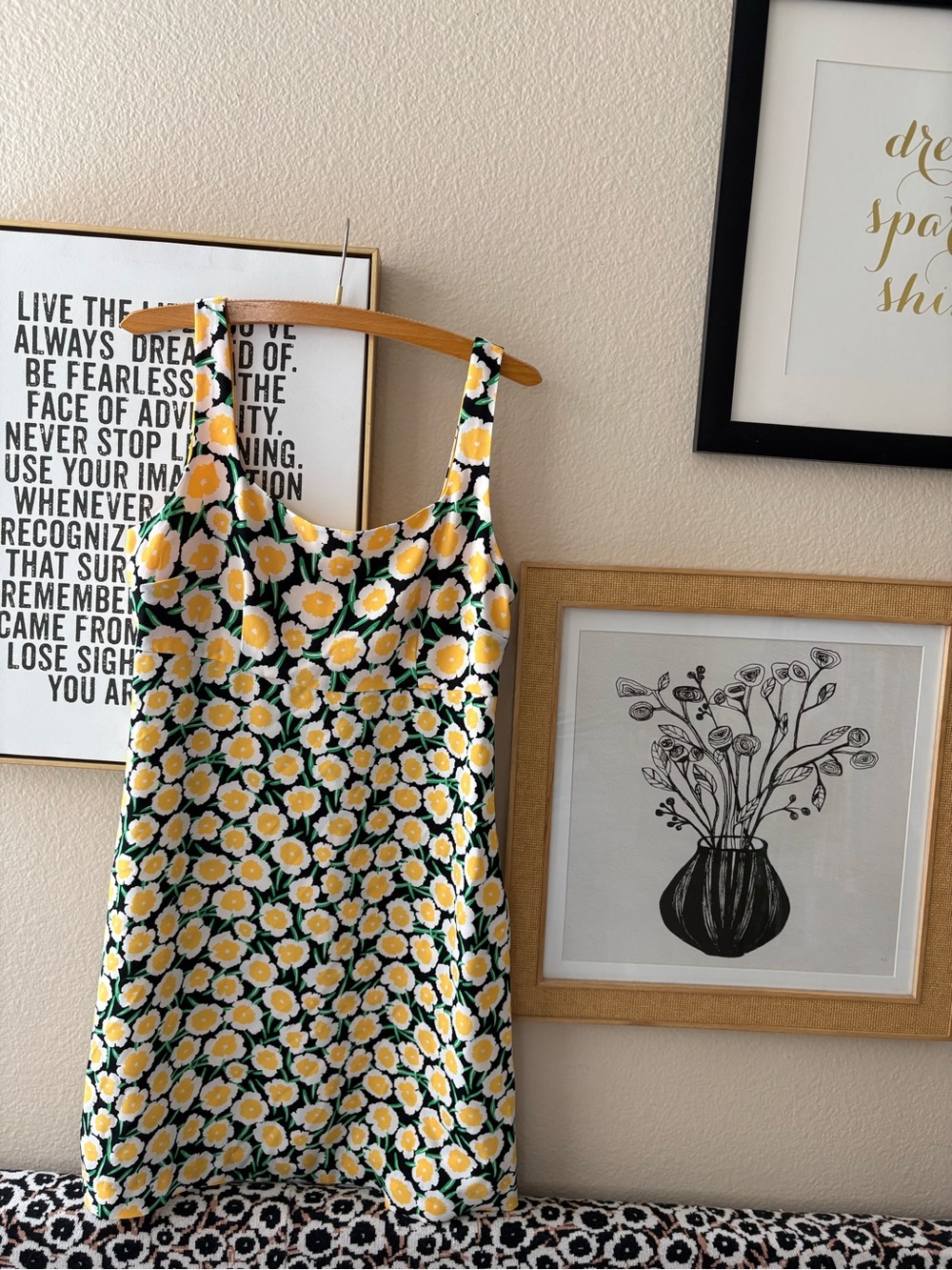 DVF for Target Yellow & Green Floral Mini Shift Dress